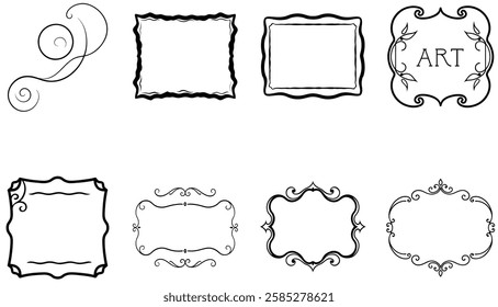  Set of Ornate Vintage Frames Borders  Floral  Calligraphic Vector Collection