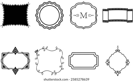  Set of Ornate Vintage Frames Borders  Floral  Calligraphic Vector Collection