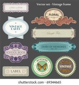 set of ornate vintage labels