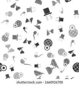 Set Orthodox jewish hat with sidelocks, Jewish goblet and hanukkah sufganiyot, World Globe and Israel and Smoking pipe with smoke on seamless pattern. Vector