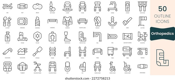 Set of orthopedics icons. Thin linear style icons Pack. Vector Illustration
