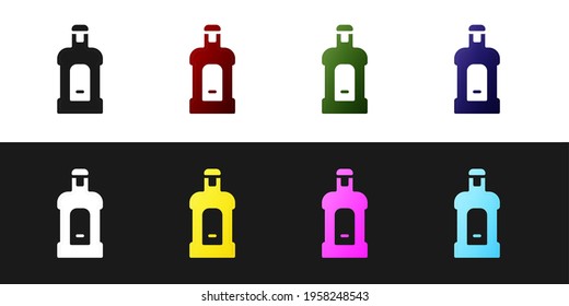 Set Orujo icon isolated on black and white background. Vector