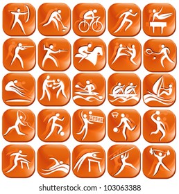 Set os orange sport icons