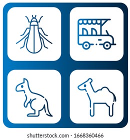 Set of ostrich icons. Such as Tree cricket, Safari, Kangaroo, Camel , ostrich icons
