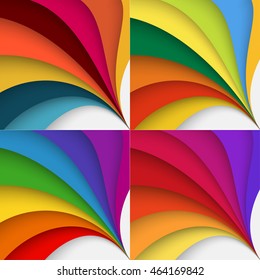 Set ot abstract colorful background in Olympic games style 2016 with twisted forms.Vector graphic includes brown, yellow, orange, red and violet colors.