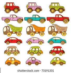 Set ot baby icons with cars