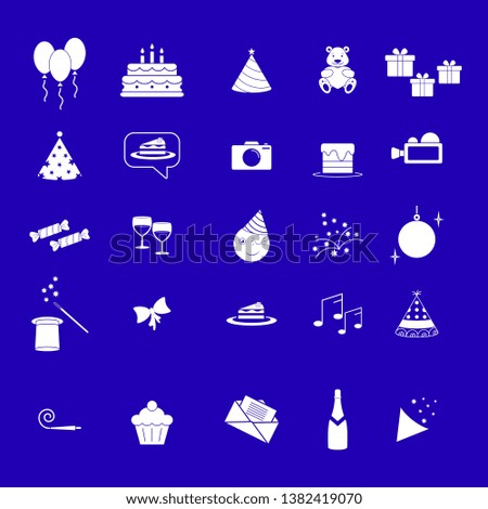 Set ot birthday party hapy day icons