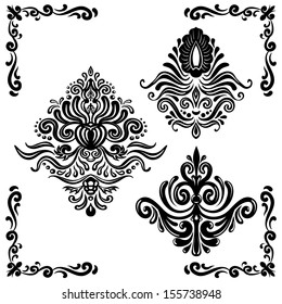 Set Ot Damask Calligraphic Elements