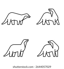 Set of Otter logo. Icon design. Template elements