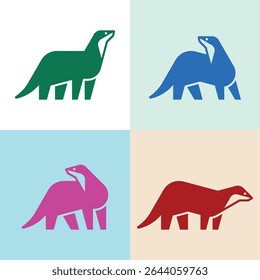 Set of Otter logo. Icon design. Template elements