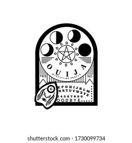 set of ouija board ilustration