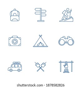 Set of Outdoor logo design vector template, Travel logo design concept, Icon symbol