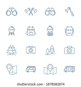 Set of Outdoor logo design vector template, Travel logo design concept, Icon symbol