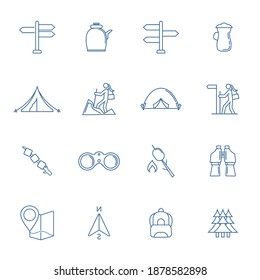 Set of Outdoor logo design vector template, Travel logo design concept, Icon symbol