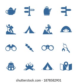 Set of Outdoor logo design vector template, Travel logo design concept, Icon symbol