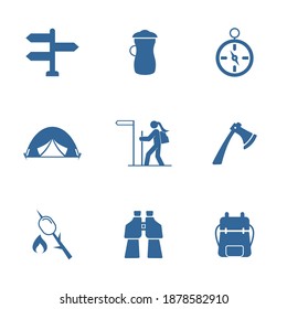 Set of Outdoor logo design vector template, Travel logo design concept, Icon symbol