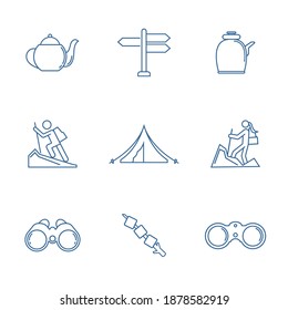 Set of Outdoor logo design vector template, Travel logo design concept, Icon symbol