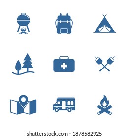Set of Outdoor logo design vector template, Travel logo design concept, Icon symbol