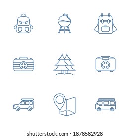 Set of Outdoor logo design vector template, Travel logo design concept, Icon symbol