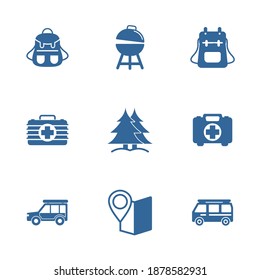 Set of Outdoor logo design vector template, Travel logo design concept, Icon symbol
