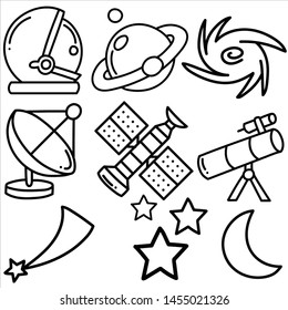 Set of outer space.Vector illustration.