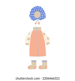Set of outer winter women's clothing. vector illustration