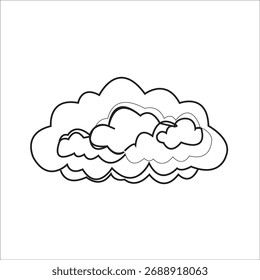 Conjunto de ilustrações de vetor de nuvem de contorno coleção de nuvens brancas - Uma coleção de ilustrações de vetor de contorno de nuvem branca simples e limpa. Perfeito para web design, aplicativos, apresentações, gráficos meteorológicos