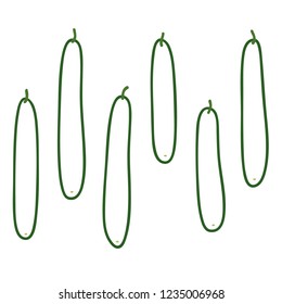 Set of outline cucumbers - vector illustration