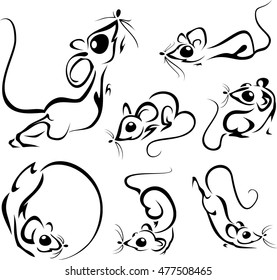 Chinese Zodiac Symbols Ink Line Drawing Stock Vector (Royalty Free ...