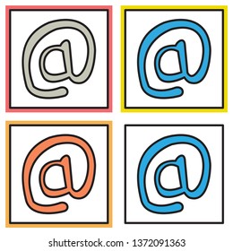 Set of Outline email icon isolated on background. Line mail symbol for website design, mobile application, ui.