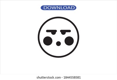 Set of outline emoticons, emoji isolated on white background, vector illustration