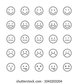 Set outline emotions icons 