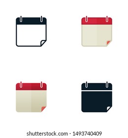 Set of outline, filled outline, flat, and glyph calendar icon. Editable stroke icons suitable for web, infographics, interface and apps.