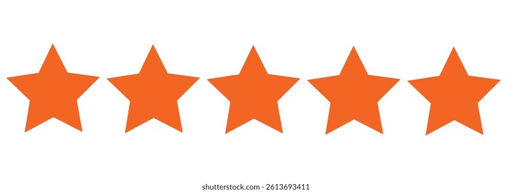 Set of outline five star icon collection. Yellow and black vector 