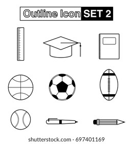 Set of Outline Icon Editable Stroke. EPS10 Vector. Use for banner, wallpaper, website, infographic and other design.