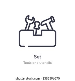 set outline icon. isolated line vector illustration from tools and utensils collection. editable thin stroke set icon on white background