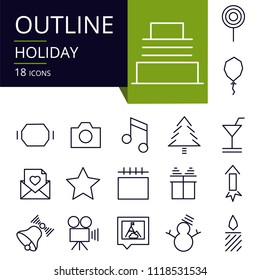 Set of outline icons of Holiday.
Modern icons for website, mobile, app design and print.