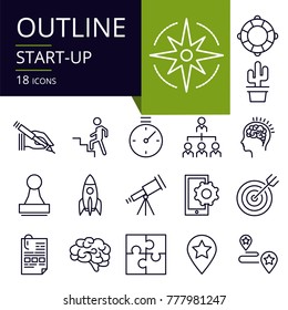 Set of outline icons of Startup.
Modern icons for website, mobile, app design and print.