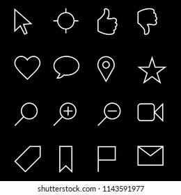 Set of outline icons. Vector.