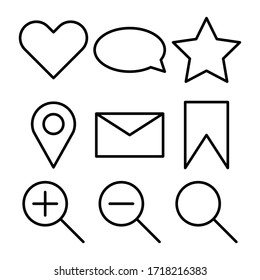 Set of outline icons, Vector design