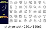 Set of outline linguistics icons. Minimalist thin linear web icon set. language skills, speech, writing, linguistics, translator and others. Language outline icons collection. Vector illustration.