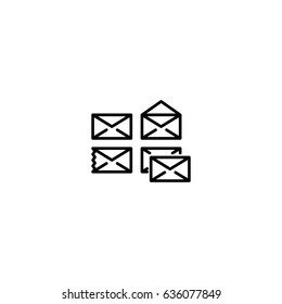 Set of outline mail icon. Letter vector illustration.