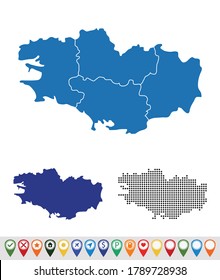 Set outline maps of Brittany