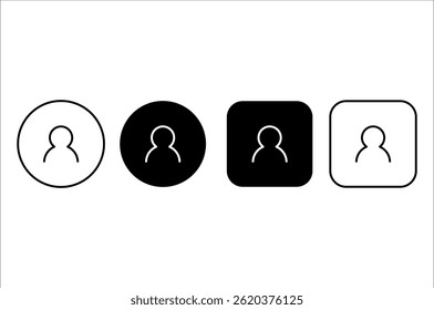 Set of outline people icons. Buttons with user profile for web design. Editable stroke