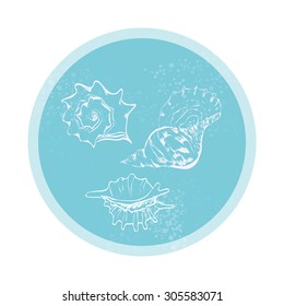  set with outline seashells