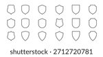 set of outline security shields secure and protection