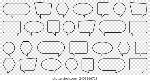Set of outline speech bubble. Communication concept. Vector illustration.