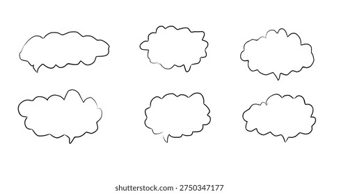 Set of outline Speech bubble illustration design