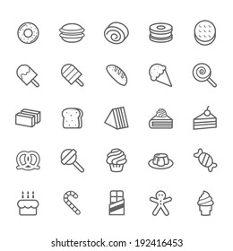 Set of Outline stroke Dessert and Sweet icon