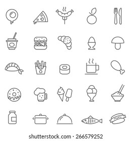 Set of Outline stroke Food icon Vector illustration